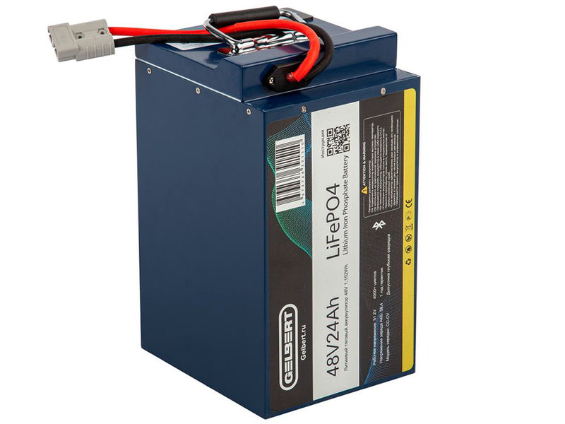 Литиевый тяговый аккумулятор Gelbert LiFePO4 (48V/24Ah/30А/1,152Wh) BT/Display